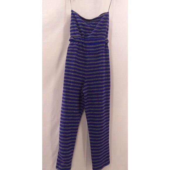 Rachel Comey XS Jumpsuit Wayne Strapless Glitter Sparkle Striped Blue NWT - Picture 3 of 11